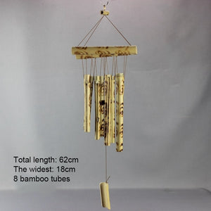 Bamboo Wind Chimes Pendant Balcony Outdoor Yard Garden Home Decor Antique Windbell Handmade Windchime Indoor Wall Hanging Crafts