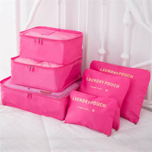 6Pcs/Set Travel Bag Men And Women Multifunction Clothing Luggage Organizer Bag Mesh Packing Cubes Unisex Travel Storage Bags Kit