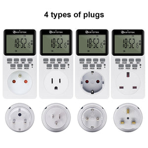 Electronic Digital Timer Socket EU/UK/US/FR Plug Outlet Programmable Timing Socket Control 220V Timer Switch Socket for Kitchen
