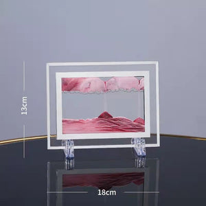 7/12inch Moving Sand Art Picture Round Glass 3D Deep Sea Sandscape In Motion Display Flowing Sand Frame Sand Painting