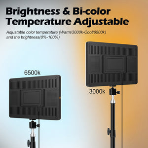 EU Plug LED 2700k-5700k Video Fill Lamp Light Panel Photography Lighting With Tripod Stand Long Arm For Live Stream Photo Studio