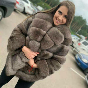 Fox Fur Fashion Luxury Coat