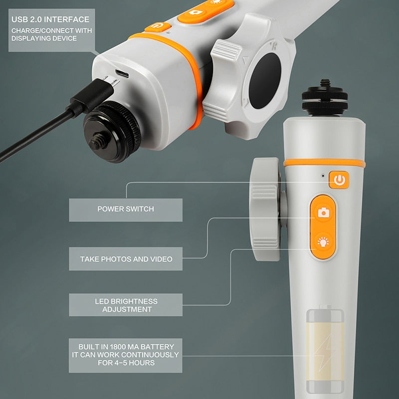 Newest 180 Degree Inspection Camera Articulating Industrial Endoscope 6mm & 8.5mm HD Camera With 6 LED for iPhone Android