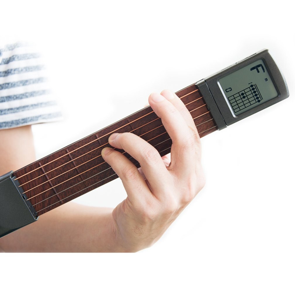 Pocket Guitar Chord Trainer Six Grade with LED Screen Display Beat Climbing Lattice  Accessories Practical