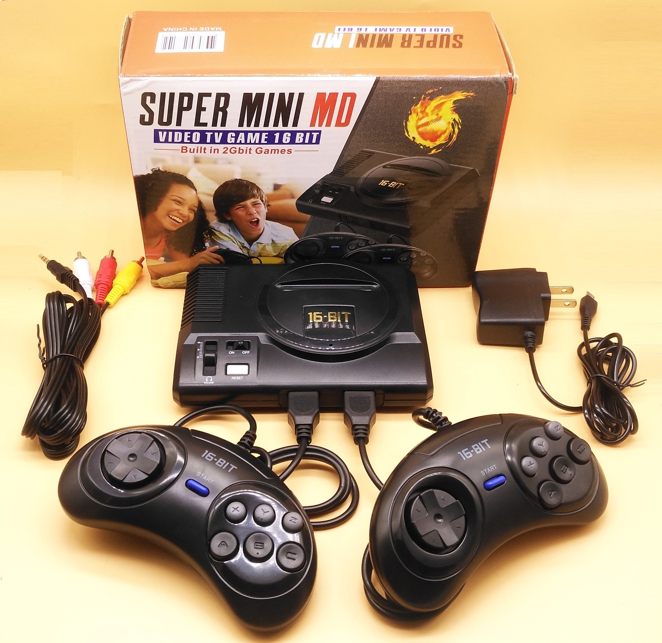 Retro Mini TV Video Game Console For Sega MegaDrive 16 Bit Games with 208 Different Built-in Games Two Gamepads AV Out
