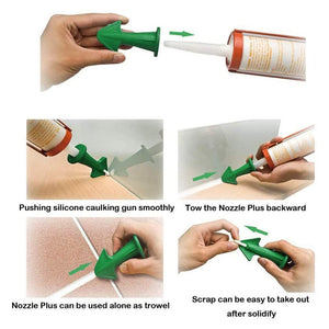 3pcs Multi-functional Silicone Sealant Nozzle Scraper Floor Caulking Tools Silicone Sealant Nozzles Kit Home Improvement
