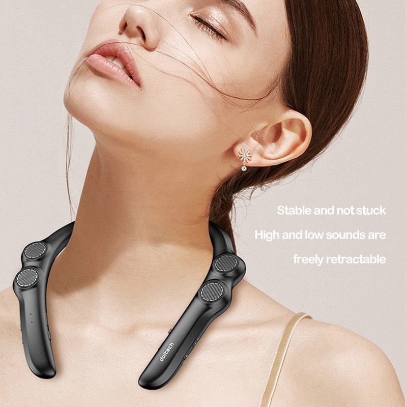 Hang Neck Bluetooth Speaker Wireless 9D Stereo Bass Portable Wearable Player 85g Weight light 4 Speakers for Game Call Sports
