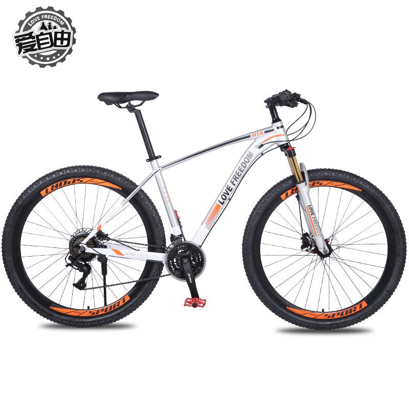 LOVE FREEDOM 19 Inch Big Frame Mountain Bike 21 Speed Aluminum Alloy Bicycle Rim 29 Front & Rear Oil Brakes Bicicleta Road MTB