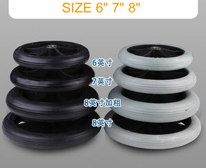 Wheelchair Front wheel universal wheel, Polyurethane Solid tire,Wear-resistant,6 inch 7 inch 8 inch wheelchair accessories