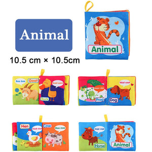 Cloth Book Cartoon Animal Face Matching Torn Baby Stereo Cloth Book Montessori Early Educational Teaching Toddler Books Gifts