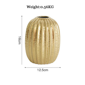 Golden Ceramic Vase Home Decor Flower Arrangement Vase Living Room Decor Modern Wedding Decoration Ceramic Vases Gifts
