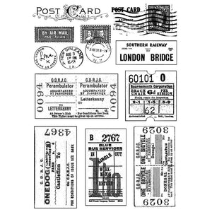 KLJUYP Vintage Tickets and Postmarks Clear Stamps Scrapbook Paper Craft Clear stamp scrapbooking
