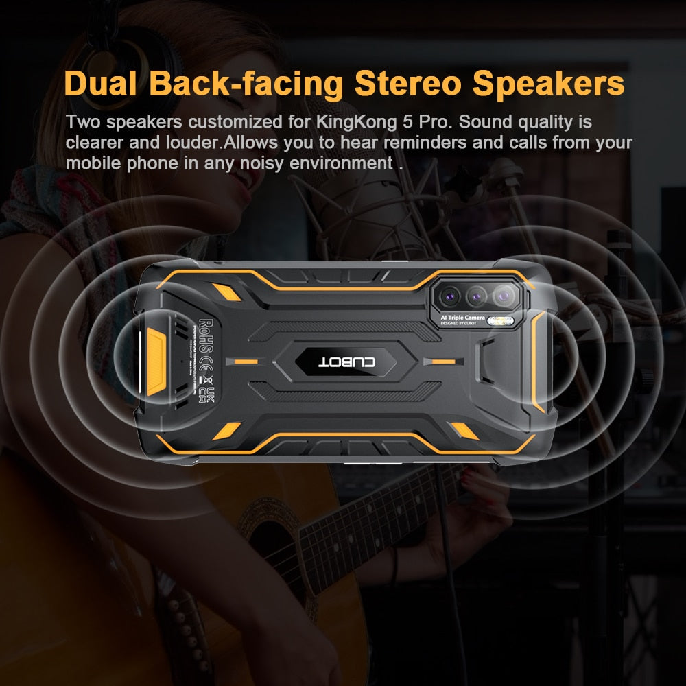Cubot Kingkong 5 Pro 8000mAh Rugged Smartphone Waterproof IP68/IP69K Android 11 Global Version Cellphone Dual Speaker NFC