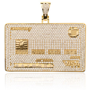 TOPGRILLZ Custom Name Iced Out Credit VISA Card Pendant Necklace AAA Cubic Zirconia Hip Hop Jewelry With Tennis Chain For Gift