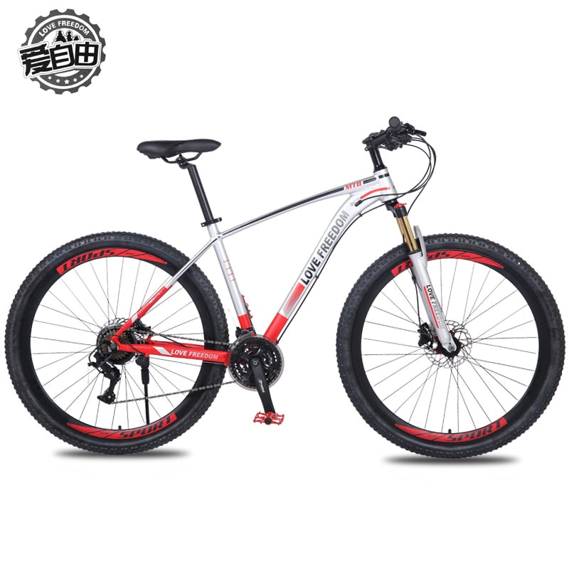 LOVE FREEDOM 19 Inch Big Frame Mountain Bike 21 Speed Aluminum Alloy Bicycle Rim 29 Front & Rear Oil Brakes Bicicleta Road MTB