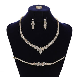 Jewelry Sets HADIYANA Charming 4PCS Necklace Earrings Ring And Bracelet Set For Women Wedding Got Enagged CN1794 Bisuteria