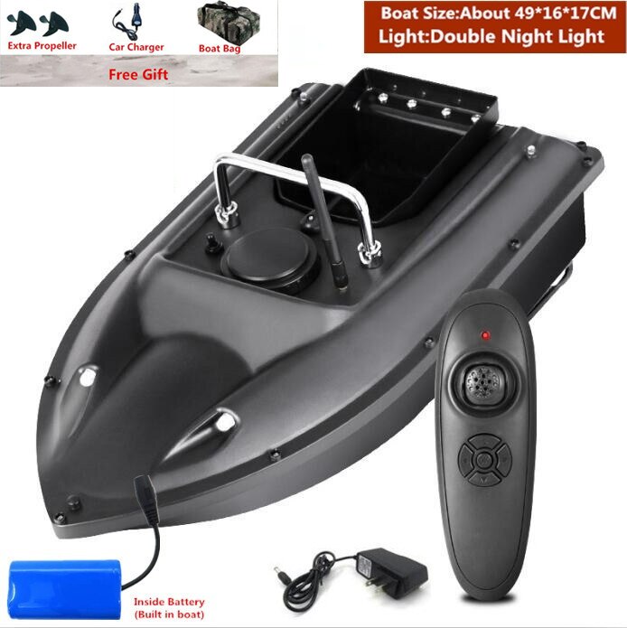 Smart Fixed Speed Cruise Radio Remote Control Fishing Bait Boat 1.5KG 500M Dual Night Light Lure Fishing RC Bait Boat Fishing