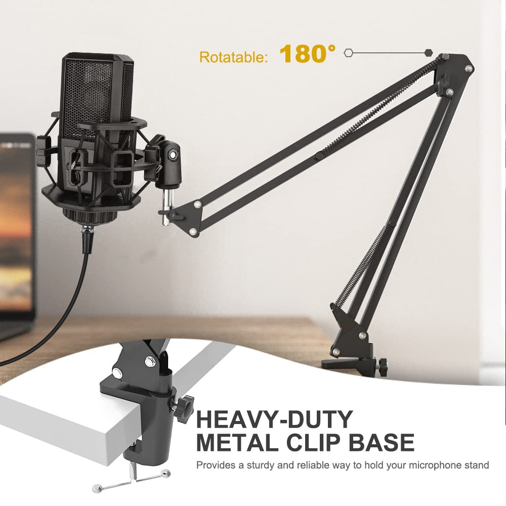 BM1000 Studio Karaoke Gaming Condenser Microphone Kit 3.5MM Professionnel Microfone For Computer Youtube Podcasting Streaming