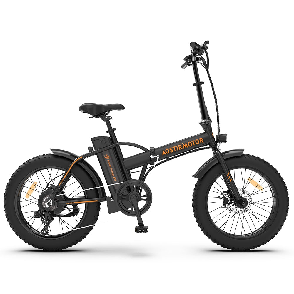 AOSTIRMOTOR A20 Folding Ebike 500W Electric Mountain Bike 20in Tire 36V 13Ah Battery Beach Electric Bicycle Fat Bike For Adult