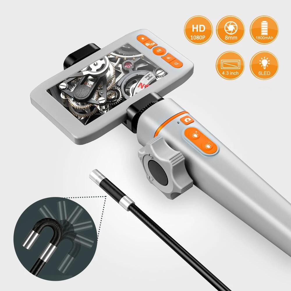 Newest 180 Degree Inspection Camera Articulating Industrial Endoscope 6mm & 8.5mm HD Camera With 6 LED for iPhone Android