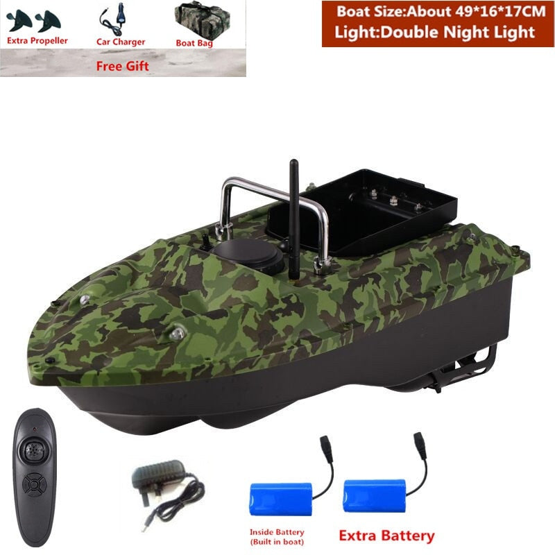 Smart Fixed Speed Cruise Radio Remote Control Fishing Bait Boat 1.5KG 500M Dual Night Light Lure Fishing RC Bait Boat Fishing