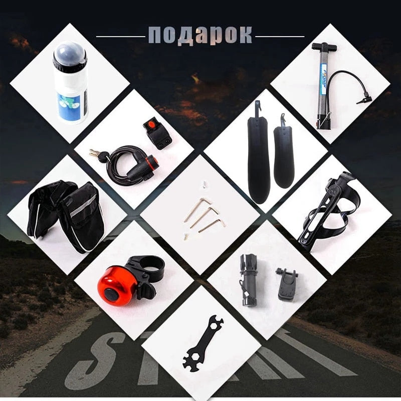 wolf's fang Bicycle 26 inch 21 speed  Fat Mountain Bike road bikes mtb Man fat bike bmx Spring Fork bicycle Free shipping