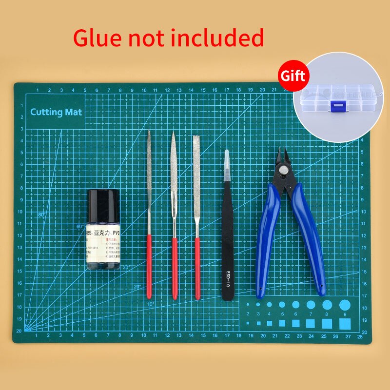 New Model Building Tools For Gundam Tools Hobby Military Model DIY Accessories Grinding Cutting Mat Polishing Tools Set(no glue)