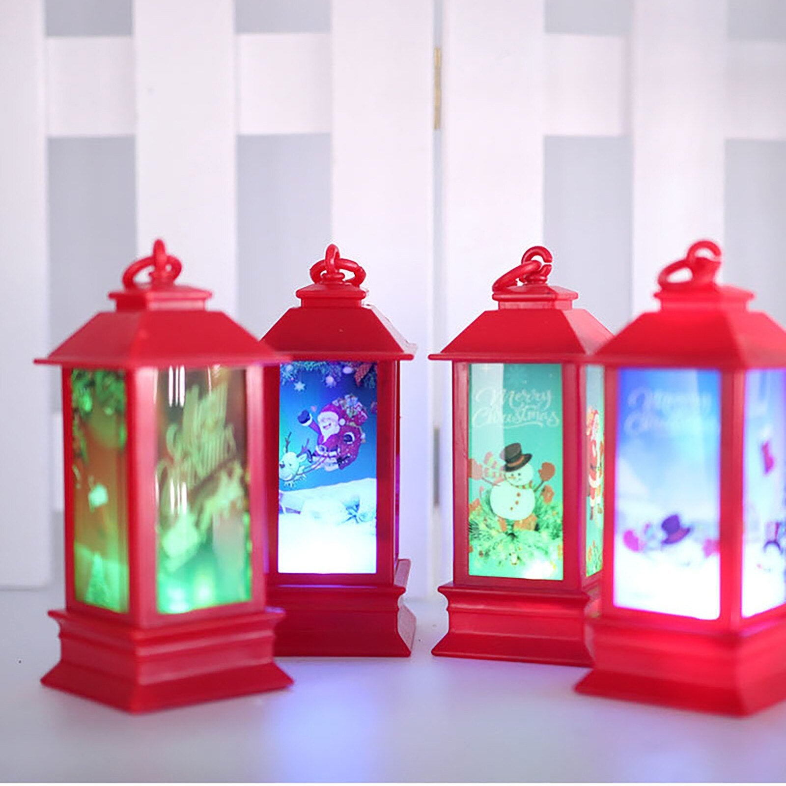Christmas Wind Lantern Led Electronic Candle Light Santa Snowman Merry Chrismas Decor For Home Xmas Tree Decor Noel Kids Gifts
