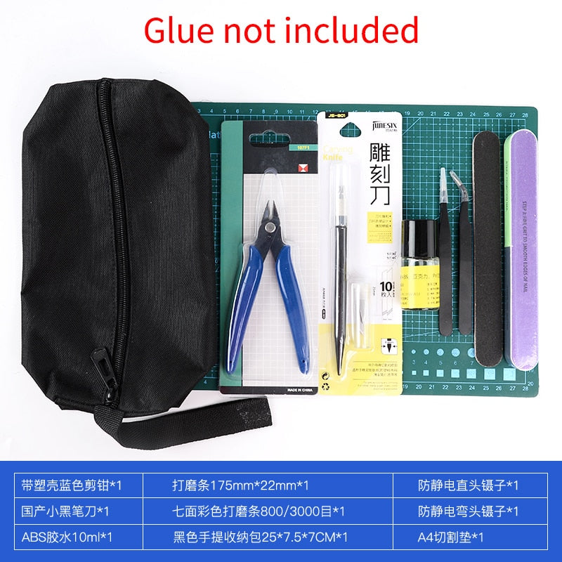 New Model Building Tools For Gundam Tools Hobby Military Model DIY Accessories Grinding Cutting Mat Polishing Tools Set(no glue)