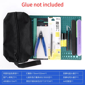 New Model Building Tools For Gundam Tools Hobby Military Model DIY Accessories Grinding Cutting Mat Polishing Tools Set(no glue)