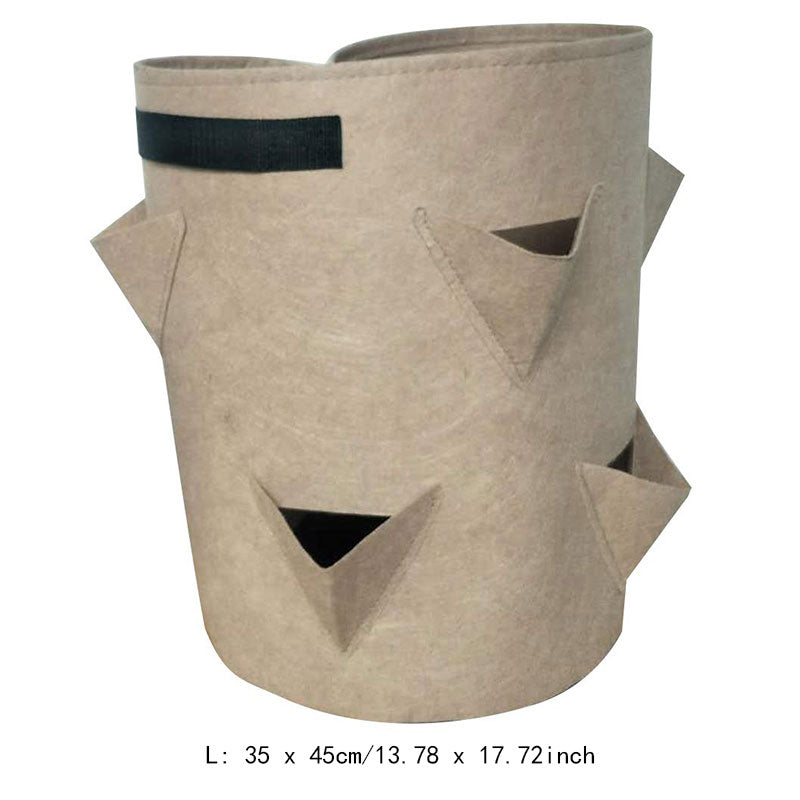 Garden Outdoor Planting Grow Bag Strawberry Vertical Flower Herb Pouch Root Breathable Vegetable Round Reusable Pot Planter D30