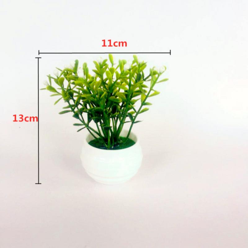 Mini Artificial Plants Bonsai Simulation Tree Pot Faux Green Grass Fake Flowers Office Table Potted Ornaments Home Decor Display