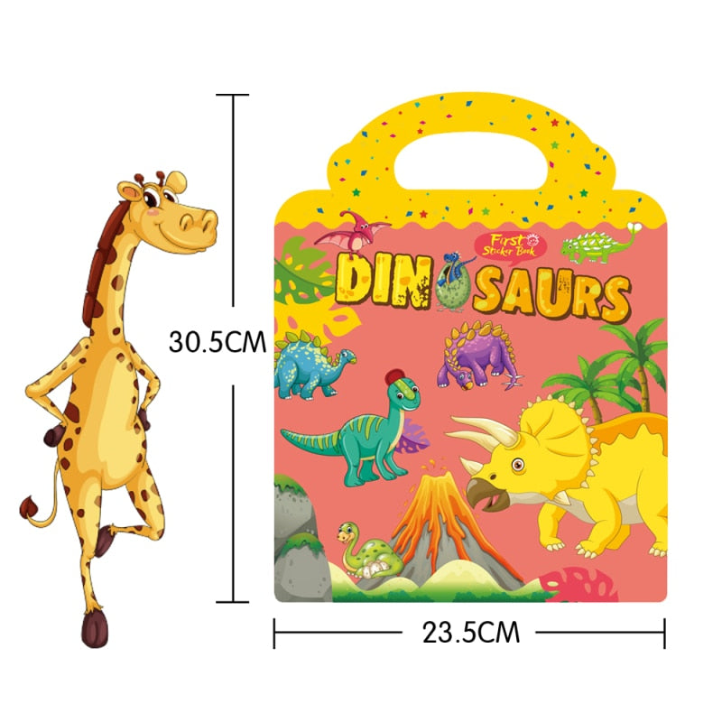 Children's Reusable Stickers Books Kawaii Stationery Stickers for Kids Early Education Cartoon Cute Stickers for Children Gift