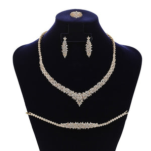 Jewelry Sets HADIYANA Charming 4PCS Necklace Earrings Ring And Bracelet Set For Women Wedding Got Enagged CN1794 Bisuteria
