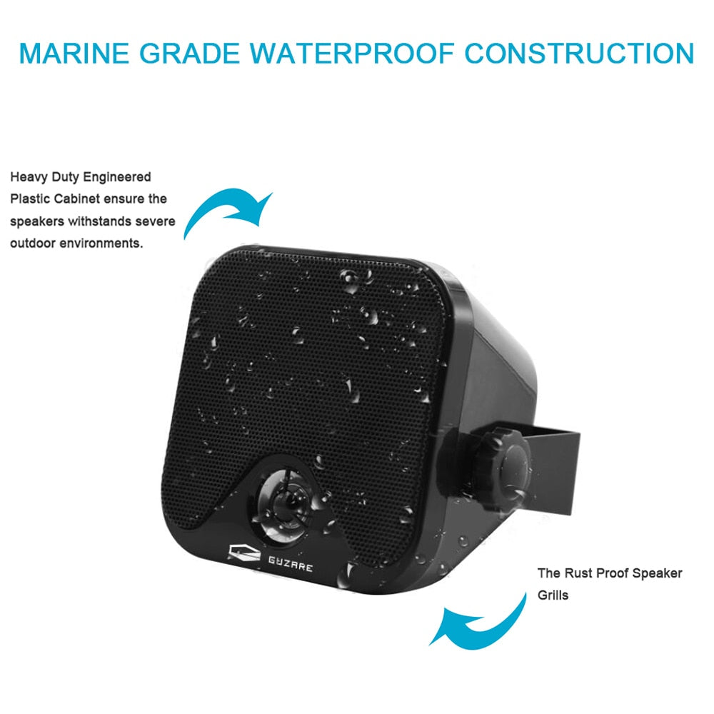 4 inch 100W Waterproof Boat Marine Box Outdoor Speakers Surface Mounted For ATV UTV Golf Cart Tractor Powersports Truck Yacht