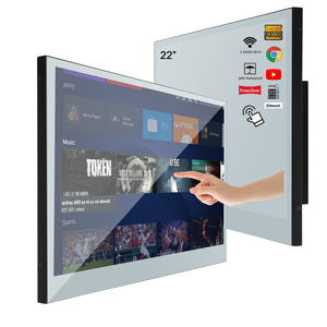 Souria 22 inches Smart Mirror for Bathroom Touchscreen LED TV Android WiFi Bluetooth ATSC DVB Hotel Television