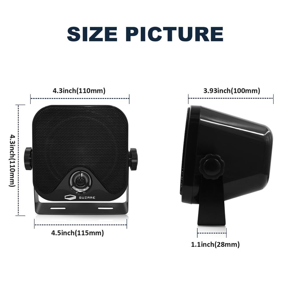 4 inch 100W Waterproof Boat Marine Box Outdoor Speakers Surface Mounted For ATV UTV Golf Cart Tractor Powersports Truck Yacht
