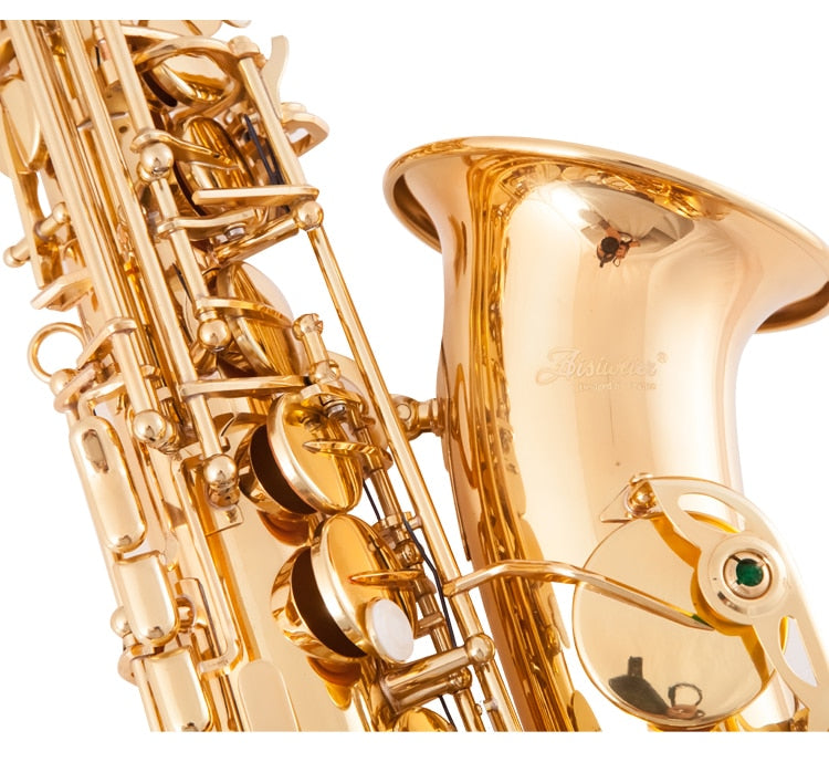 Aisiweier Eb Alto Saxophone New Arrival Brass Gold Lacquer Music Instrument E-flat Sax with Case Accessories