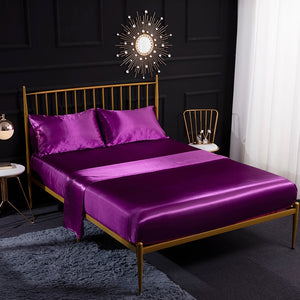 Bedding Set Luxury Queen King Size Set Of Sheets Satin Euro Bed Linens Elastic Bed Cover Sets Bedspreads For Single Double Beds