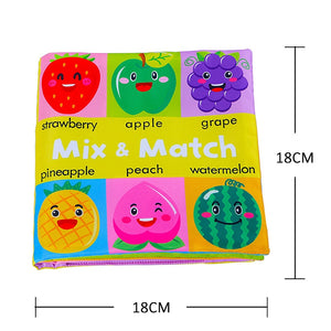 Cloth Book Cartoon Animal Face Matching Torn Baby Stereo Cloth Book Montessori Early Educational Teaching Toddler Books Gifts