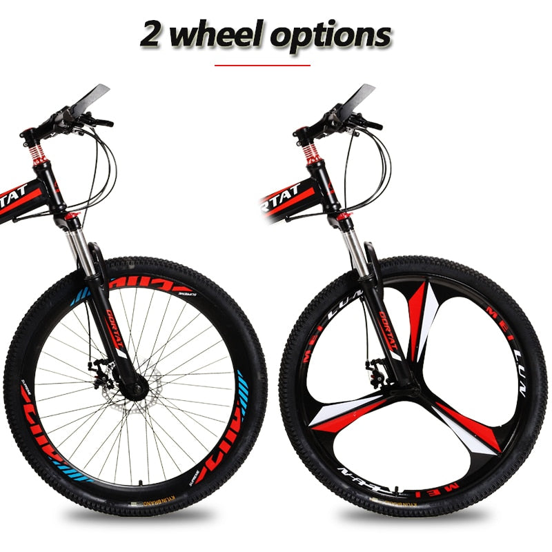 foldable bicycle mountain bike wheel size 26 inches Road bike 21 speeds Suspension Bicycle Double Disc Brake