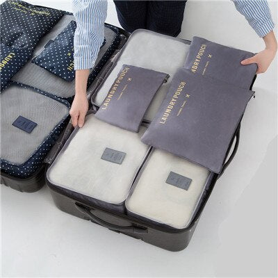 Durable Unisex Travel Bag 6Pcs/set Packing Cubes Set Organizer Luggage Bags Large Capacity Travel Hand Clothing Sorting Organize