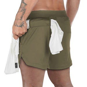 Men&#39;s Running Shorts Camo Gym Fitness Compression Workout Basketball 2 In 1 Tights Quick Dry Training Clothing Sports Shorts Man