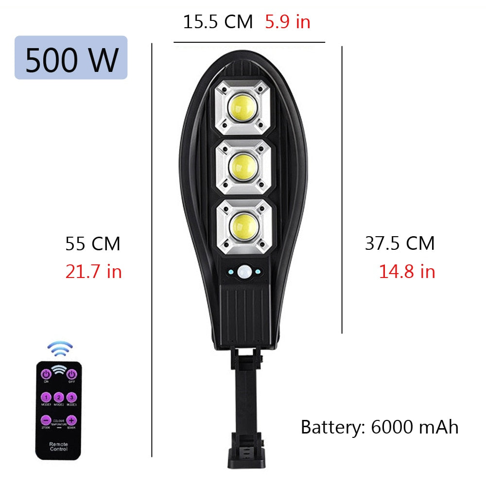 500 watts LED Solar Light Outdoor Solar Lamp Powered Sunlight Waterproof PIR Motion Sensor Street Light for Garden Decoration