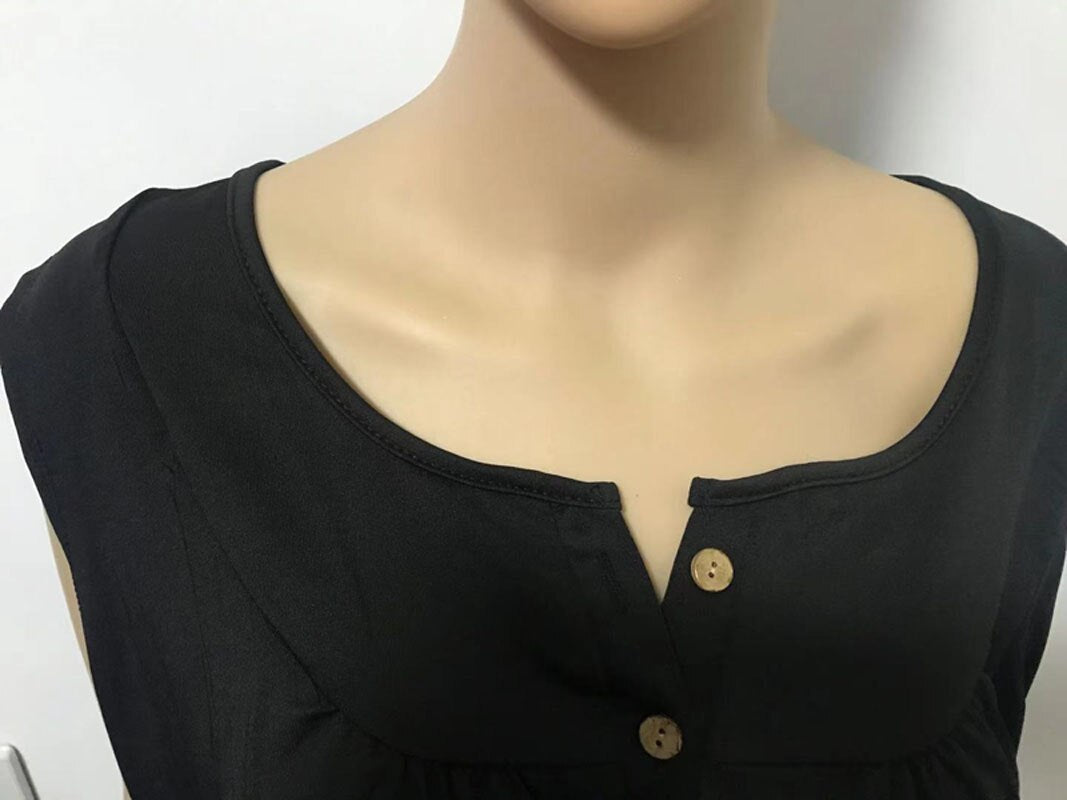 S-6XL Oversized T-shirt Women Loose Casual Sleeveless Female  Pleated Solid Tank Top Woman's Clothing Streetwear 2022 Summer New