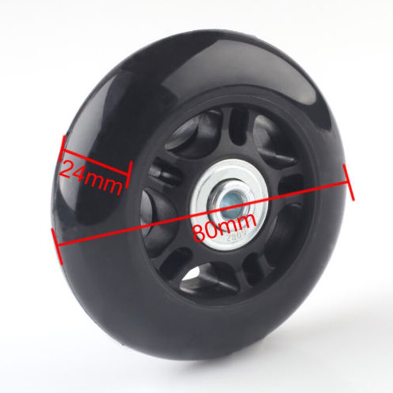 2PCS Black Luggage bag Suitcase Replacement Rubber Wheels Axles Repair Accessories No noise Casters OD 40mm/54mm/60mm/64mm/80mm