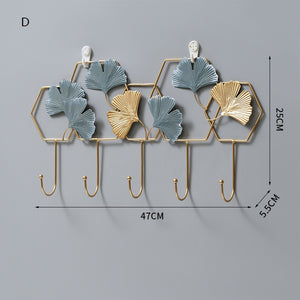 Creative Metal Key Hooks Coat Rack Nordic Home Decoration Iron Wall Shelving Storage Hanger Wall Hanging Hook