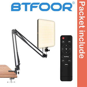EU Plug LED 2700k-5700k Video Fill Lamp Light Panel Photography Lighting With Tripod Stand Long Arm For Live Stream Photo Studio