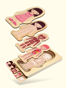 Montessori Educational Boys Girls Body Structure Puzzle Children Wooden Toys Children Puzzles Kids Early Educational Toys