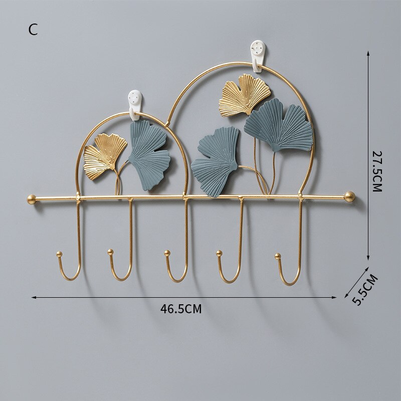 Creative Metal Key Hooks Coat Rack Nordic Home Decoration Iron Wall Shelving Storage Hanger Wall Hanging Hook